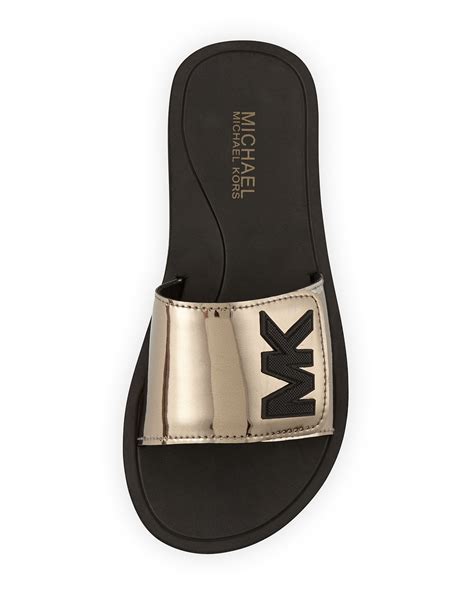 michael kors womens slide sandals|Michael Kors slides women's.